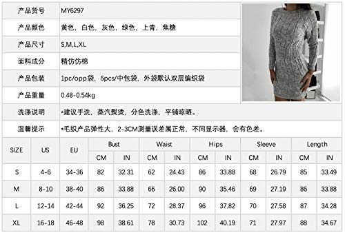 Avsvcb otoño e Invierno suéter de Punto de otoño e Invierno Bolso de Longitud Media Cadera Cintura Cintura Giro suéter Vestido