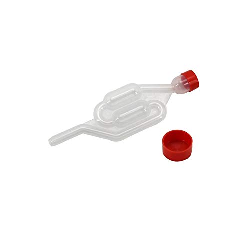 Aweisile Tubo de Fermentación 5 Piezas Airlock Fermentacion Válvula Antirretorno Desague de Escape 10mm Transparente con 5 Piezas de tapón para Kit de Vino de Fermentación Casera