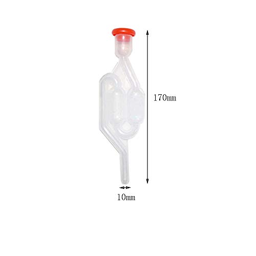 Aweisile Tubo de Fermentación 5 Piezas Airlock Fermentacion Válvula Antirretorno Desague de Escape 10mm Transparente con 5 Piezas de tapón para Kit de Vino de Fermentación Casera