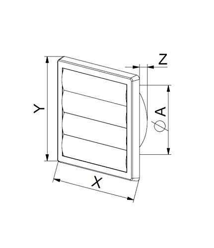 Awenta T79 - Rejilla de ventilación con láminas móviles tipo persiana (150 mm de diámetro)