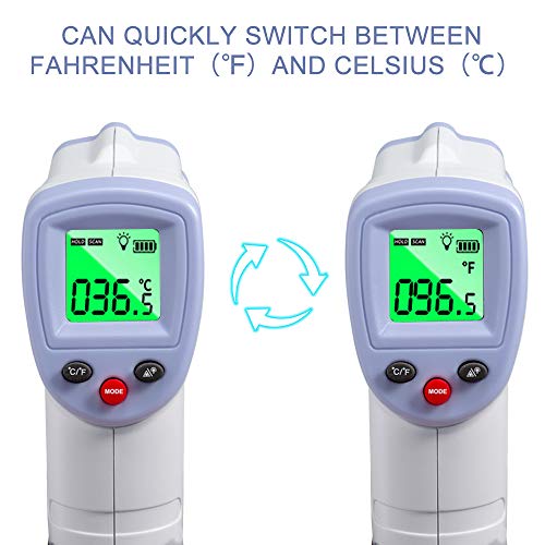 AXHKIO Termómetro Infrarrojos Frente Sin Contacto con Lectura en °F y °C, Termometros Digitales Pantalla LCD Para Fiebre Cuerpo Bebé, Niños y Adultos