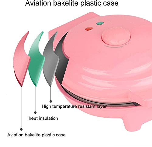 aycpg Mini Fabricante de Hierro for gofres Individual paninis con Revestimiento Antiadherente Placas de Otro en el Go Desayuno o meriendas