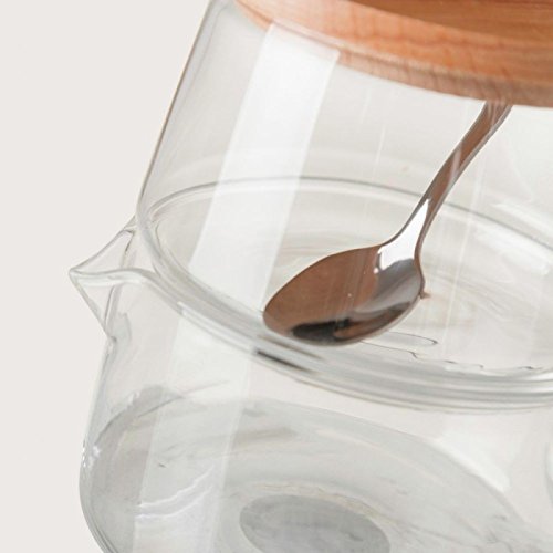 Azucarero lechera moderno transparente de bambú para cocina.