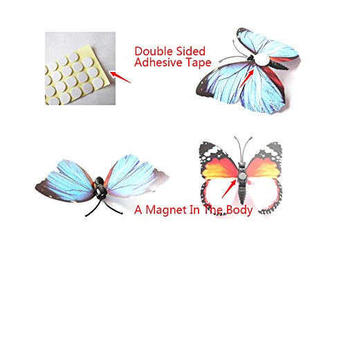 Baanuse Adhesivos 3D Decorativos para Pared, diseño de Mariposas. 12 Unidades