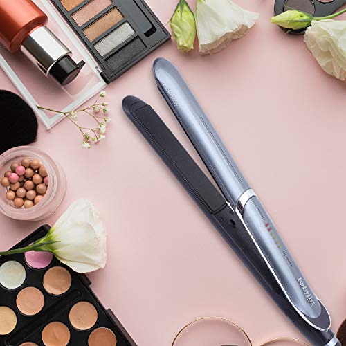 BaByliss IPro Slim ST387E – Plancha de pelo iónica, placas profesionales de cerámica para cabello húmedo y seco, calentamiento instantáneo, 6 temperaturas 140º - 235º