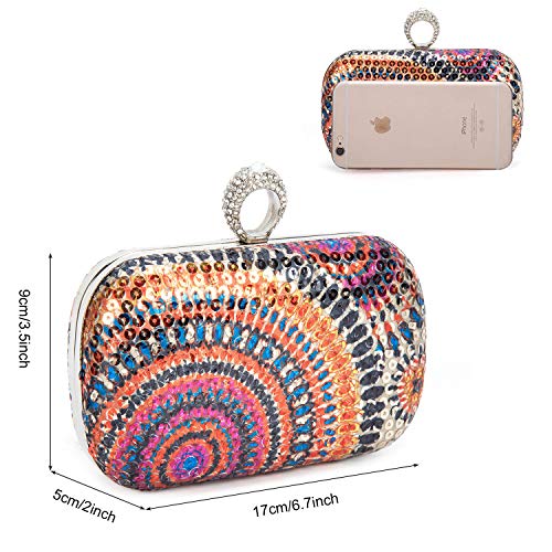 BAIGIO Bolso Fiesta Mujer Lentejuelas, Clutch Bolso de Noche Boda Cartera de Mano Cadena para Ceremonia Novia, Colores