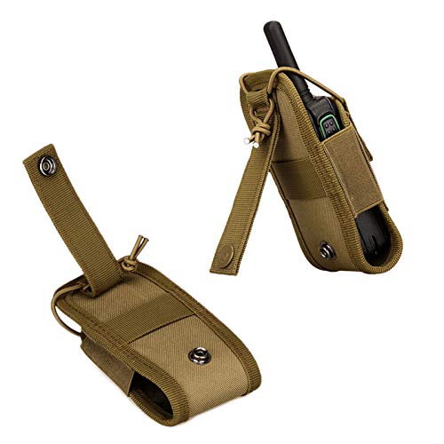 BAIGIO Walkie Talkie Funda Bolsa Militar Multi-Función Bolsa Carcasa Funda Case de Nylon para Walkie-Talkie Radio,Dispositivos Electronicos Portatiles y GPS, etc. Bolsa del Teléfono (Marrón)