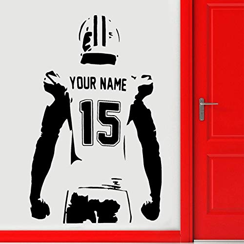 BailongXiao Calcomanías de Pared de Jugador de fútbol Personalizadas calcomanía de Vinilo de Jugador Personalizado decoración Dormitorio Adolescente Mural 42x66cm