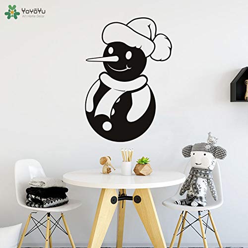 BailongXiao Pegatinas de Pared Felices Fiestas muñeco de Nieve Pegatinas de Pared Tienda decoración de la Ventana decoración del hogar Lindo habitación de los niños Cartel 43x63 cm