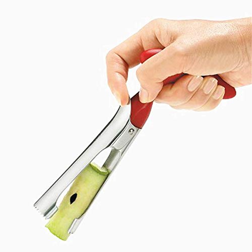 BaiLUSHoP La Novedad De Apple Corer Premium De Apple Corer Remover, Acero Inoxidable Apple O Removedor De La Herramienta Core Pera En Casa Y Cocina con Serró La Lámina De Sharp, Rojo