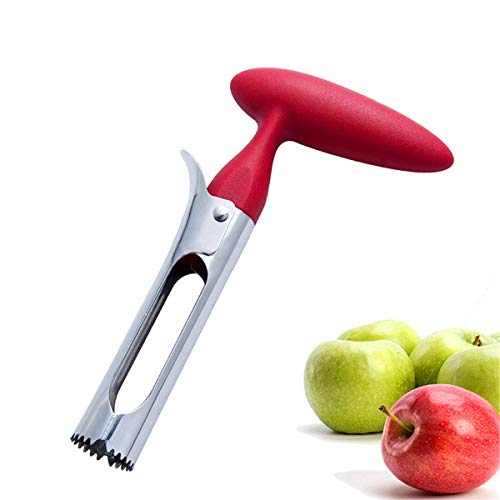 BaiLUSHoP La Novedad De Apple Corer Premium De Apple Corer Remover, Acero Inoxidable Apple O Removedor De La Herramienta Core Pera En Casa Y Cocina con Serró La Lámina De Sharp, Rojo