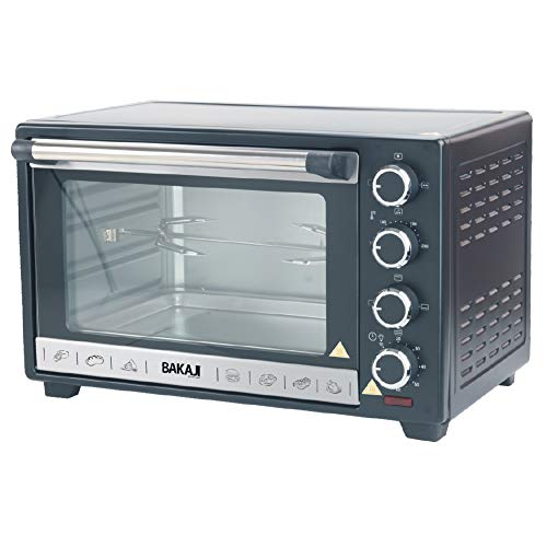 Bakaji 2830664 - Horno eléctrico ventilado con luz interior, 30 l, potencia 1600 W