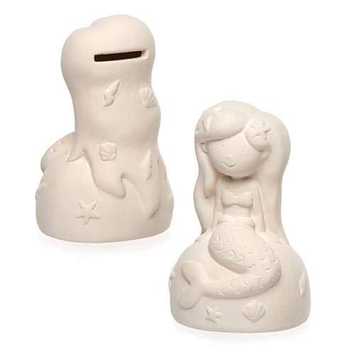 Baker Ross Huchas de cerámica con Forma de Sirena (Paquete de 2) Regalos infantiles para decorar