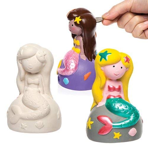 Baker Ross Huchas de cerámica con Forma de Sirena (Paquete de 2) Regalos infantiles para decorar