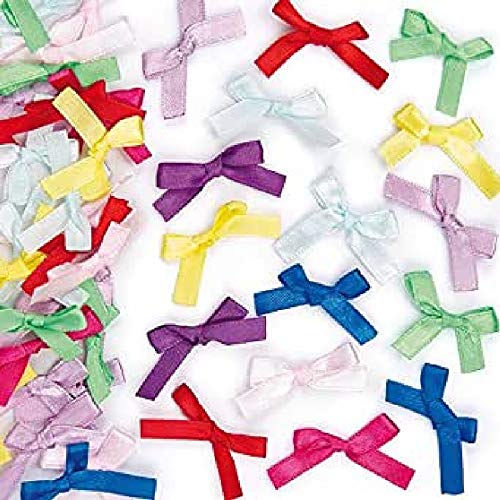 Baker Ross- Lazos Autoadhesivos Satinados (Pack de 72) Tamaño: 3 cm. Para adornos y manualidades infantiles