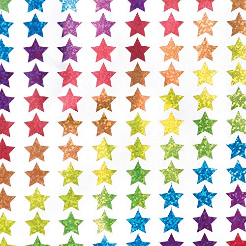 Baker Ross Mini pegatinas Estrellas holográficas (Pack de 400) para manualidades navideñas infantiles