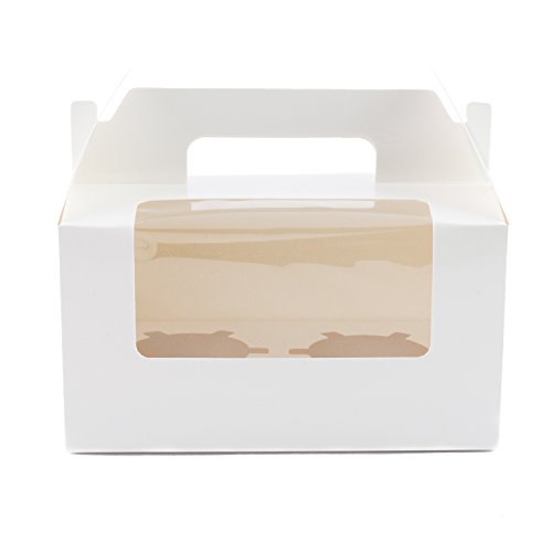 Bakewell's Cake Boxes 10 Cajas para 2 Cupcakes Color Blanco