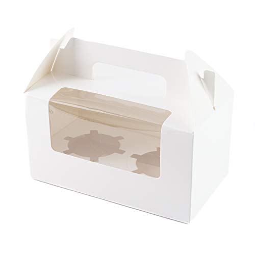 Bakewell's Cake Boxes 10 Cajas para 2 Cupcakes Color Blanco