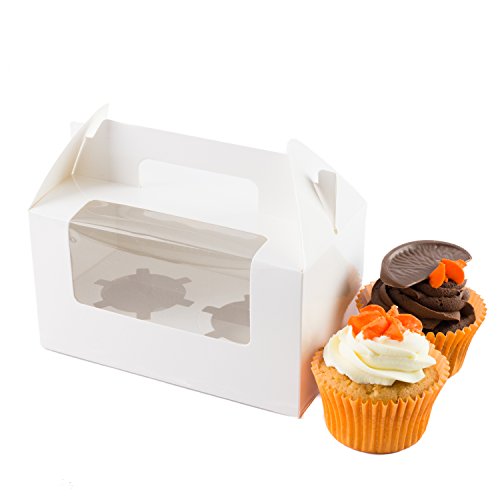 Bakewell's Cake Boxes 10 Cajas para 2 Cupcakes Color Blanco