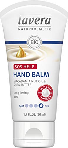 Bálsamo de manos SOS de Lavera, con protección de larga duración, rica fórmula, componentes veganos y cuidado orgánico de la piel, cosméticos naturales e innovadores (50 ml)