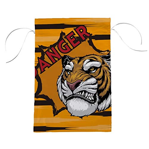 Bandera de algodón, 12 x 18 cm, diseño de tigre de Bengala, color amarillo