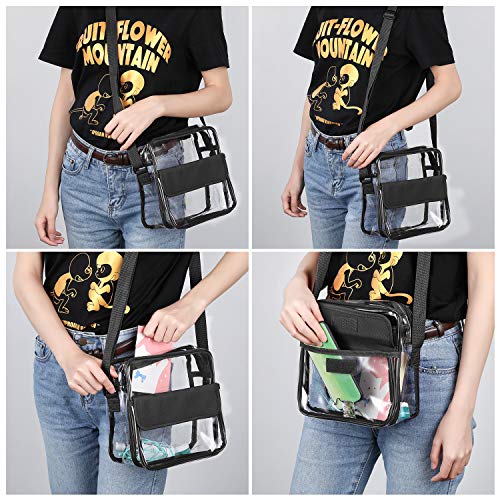 Bandolera Clear Crossbody Messenger con Correa Ajustable, Qkurt Concert Stadium Aprobado Bolso Transparente Monedero Transparente para Mujeres Hombres | Impermeable