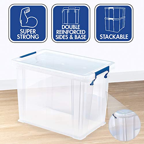 Bankers Box ProStore - Caja de almacenamiento de plástico, 2 unidades de 5,5 litros, 1 x 18,5 litros y 1 x 10 litros