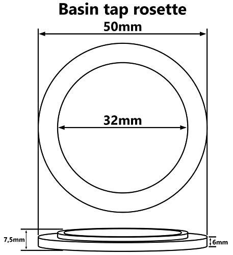 Baño Grifo Base Anillo Empaquetadora Lavadora Rosetón Plástico Cromado