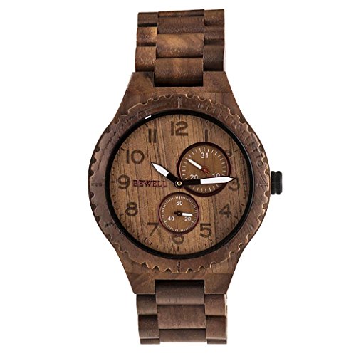 Baoblaze Reloj de Madera Diseño Exquisito Único Universal para Hombre Mujer - A 3