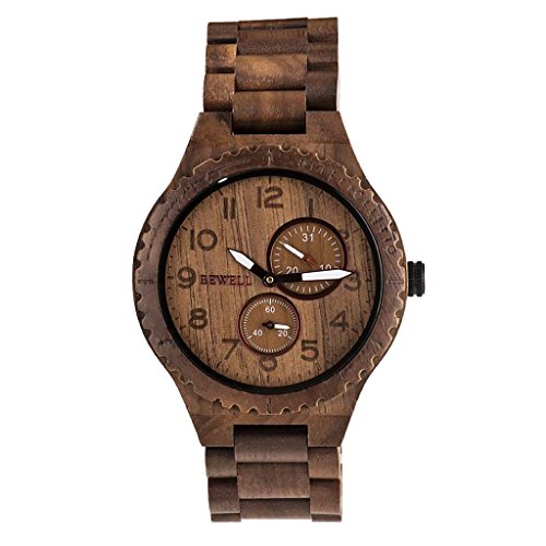 Baoblaze Reloj de Madera Diseño Exquisito Único Universal para Hombre Mujer - A 3