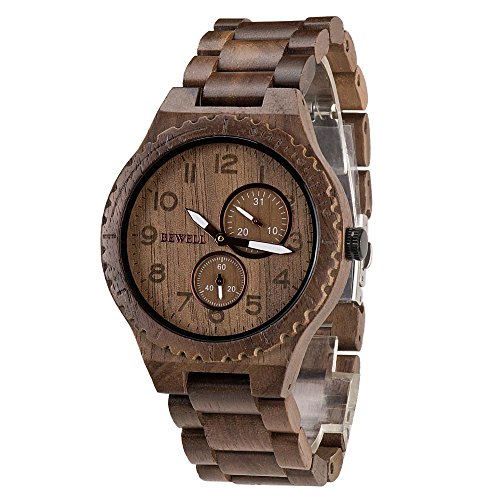 Baoblaze Reloj de Madera Diseño Exquisito Único Universal para Hombre Mujer - A 3