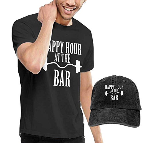 Baostic Camisetas y Tops Hombre Polos y Camisas, Happy Hour at The Bar Fashion Men's T-Shirt and Hats Youth & Adult T-Shirts