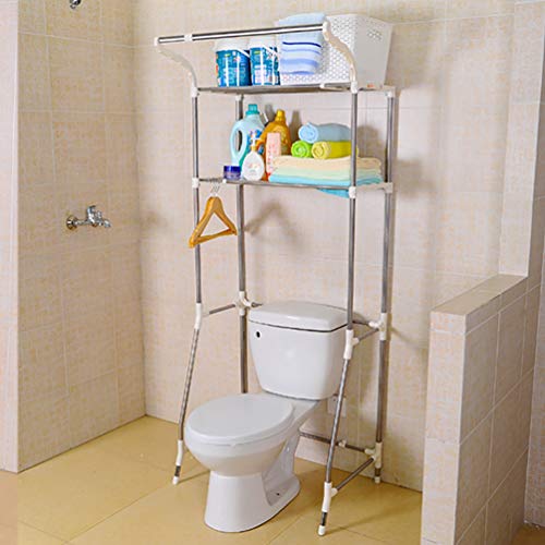 BAOYOUNI Estante de baño Spacesaver sobre Lavadora Nivel 2 (62-101 cm, Blanco)