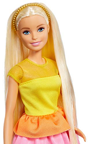 Barbie Crea sus ondas, Muñeca rubia con accesorios para peinar, regalo para niñas y niños 3-9 años (Mattel GBK24)