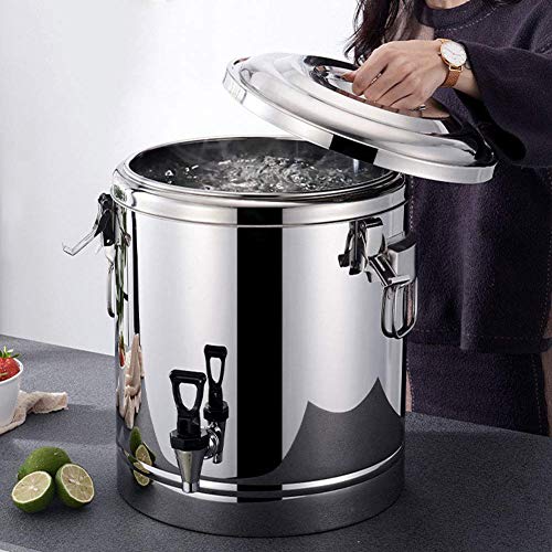 Barril Aislado de Acero Doble Aislamiento Inoxidable,Acero inoxidable Dispensador de Bebidas,Mantener Caliente/Frío,para Uso Comercial, Oficina, Café, Leche de Agua, Té, Sopa de Vino Dulce,20L