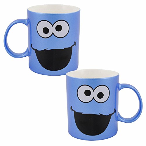 Barrio Sésamo Taza de Cerámica Cookie Monster Azul | 300 ml | Taza de café