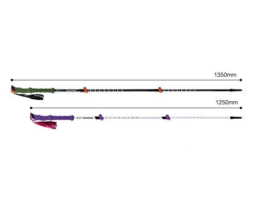 Básculas Digitales, Naturehike Outdoor Couple Bastones de Trekking Candado Exterior de Carbono Senderismo Equipo de montañismo de Tres Secciones Bastón de Trekking (Color: Verde)
