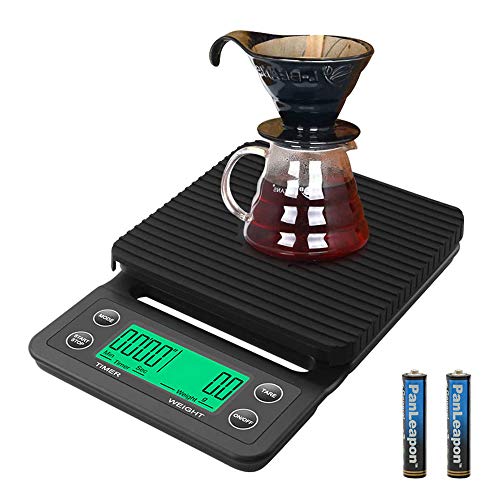 Básculas digitales para café con temporizador, pequeñas (3 kg, 0,1 g), DDS-DUDES Mini báscula multifunción para alimentos Básculas electrónicas de cocina de alta precisión