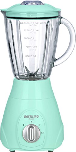 Bastilipo BV-550 Batidora de Vaso, 550 W, 1.5 litros, Plástico, 2 Velocidades, Verde Agua