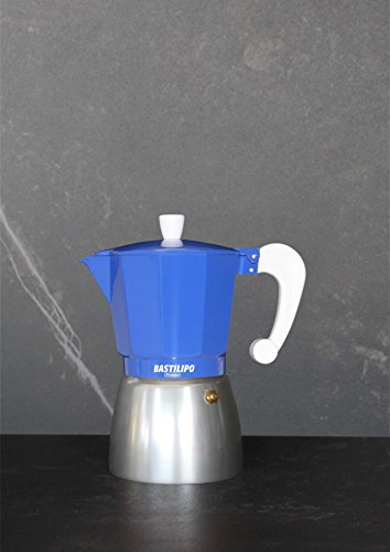 Bastilipo Colori-3 Cafetera, Aluminio, Azul Eléctrico