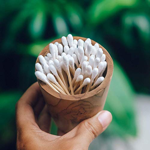 Bastoncillos de Oidos de Bambu y Algodon Organico de Bali Boo | Pack de 200 | Bastoncillos ecologicos y biodegradables de bambu y algodon organico | Palillos para limpieza de oidos | 100% sostenibles