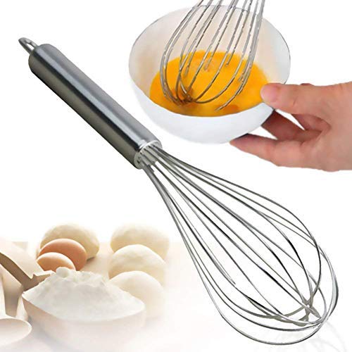 Batidores de acero inoxidable para cocina, batidor de huevo, espumador de huevo, batidor de leche, utensilio de cocina para mezclar y batir, 20,32 cm 30,5 cm