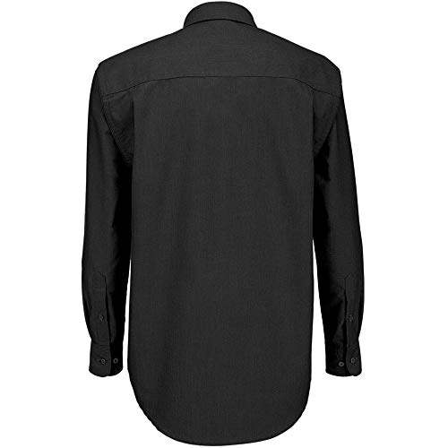 B&C - Camisa de manga larga Modelo Oxford (Tallas grandes) para Hombre Caballero - Fiesta/Trabajo/Eventos importantes (4XL/Plata luna)