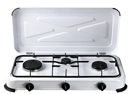 Bcalpe BG03BSM Cocina Gas 3 Fuegos, Blanco, 33.4x60.5x10 cm