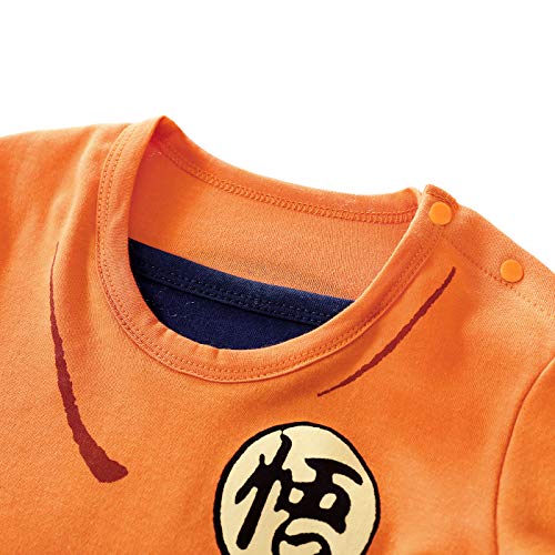 Beal Shopping - Mono de manga larga para bebé, diseño de Goku -  Naranja -  9- 12 meses