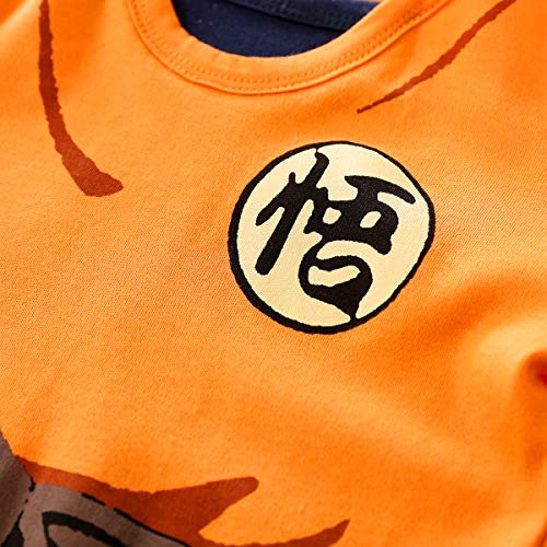 Beal Shopping - Mono de manga larga para bebé, diseño de Goku -  Naranja -  9- 12 meses