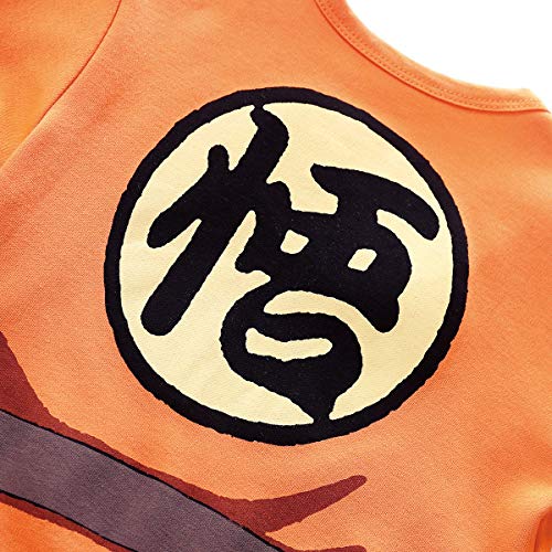 Beal Shopping - Mono de manga larga para bebé, diseño de Goku -  Naranja -  9- 12 meses