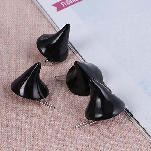 Beaupretty Clips de pelo de cuerno gótico de horror, Cortes de horquilla de diablo de corte Diadema Sombreros para el cabello para Halloween Cosplay, 4 piezas (Negro)