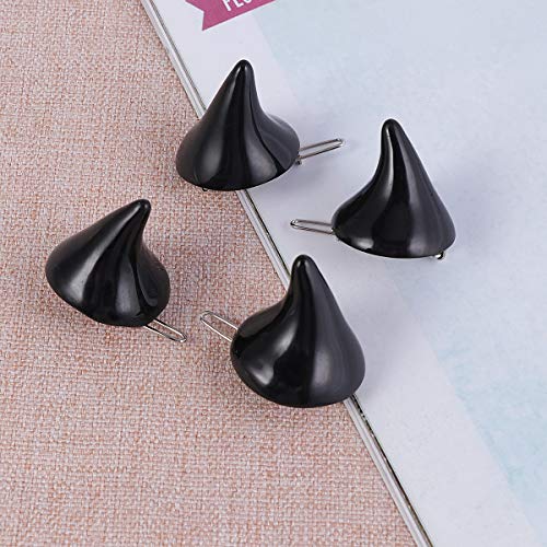 Beaupretty Clips de pelo de cuerno gótico de horror, Cortes de horquilla de diablo de corte Diadema Sombreros para el cabello para Halloween Cosplay, 4 piezas (Negro)