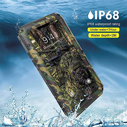 Beeasy Funda para iPhone XS MAX,Antigolpes Impermeable Rígida Robusta Antigravedad Carcasa Resistente Impacto Militar Duradera Blindada Fuerte Seguridad con Protector Pantalla al Aire Libre,Camuflaje